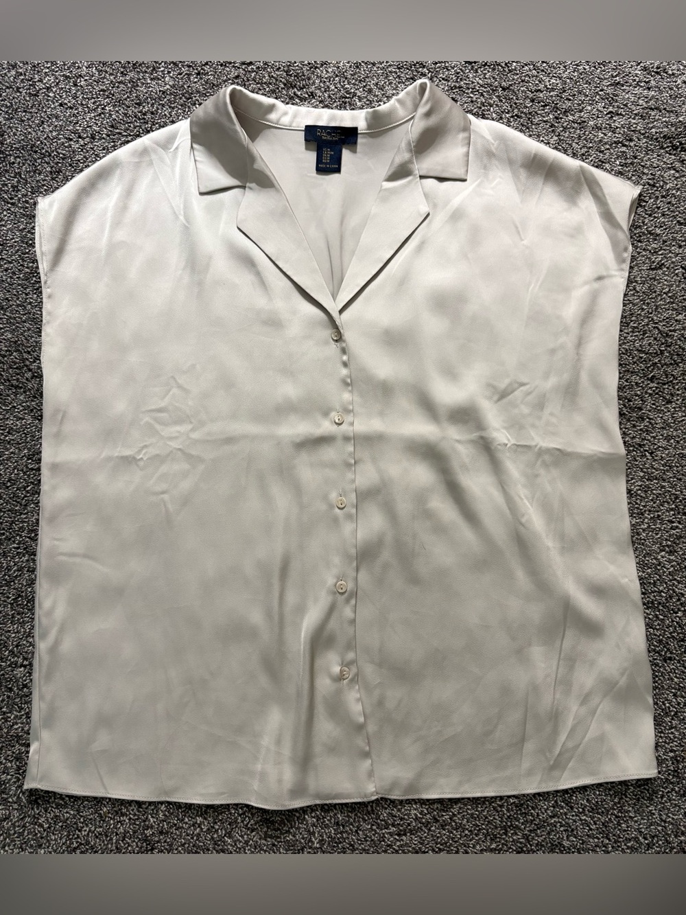 RACHEL Rachel Roy Cream Blouse with Navy Label